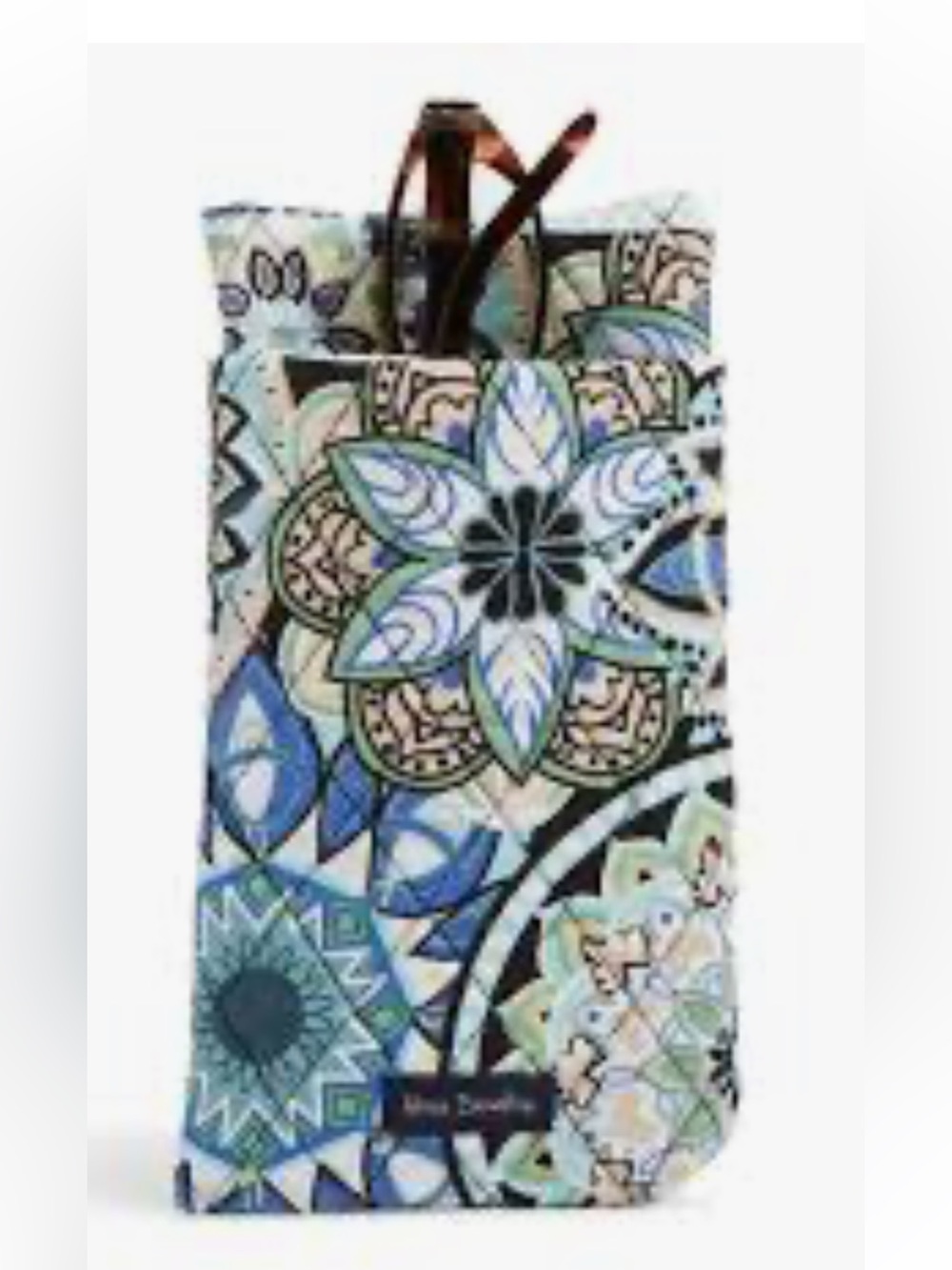 Vera Bradley Quilted Crossbody in Teal Navy and Cream Medallion Print